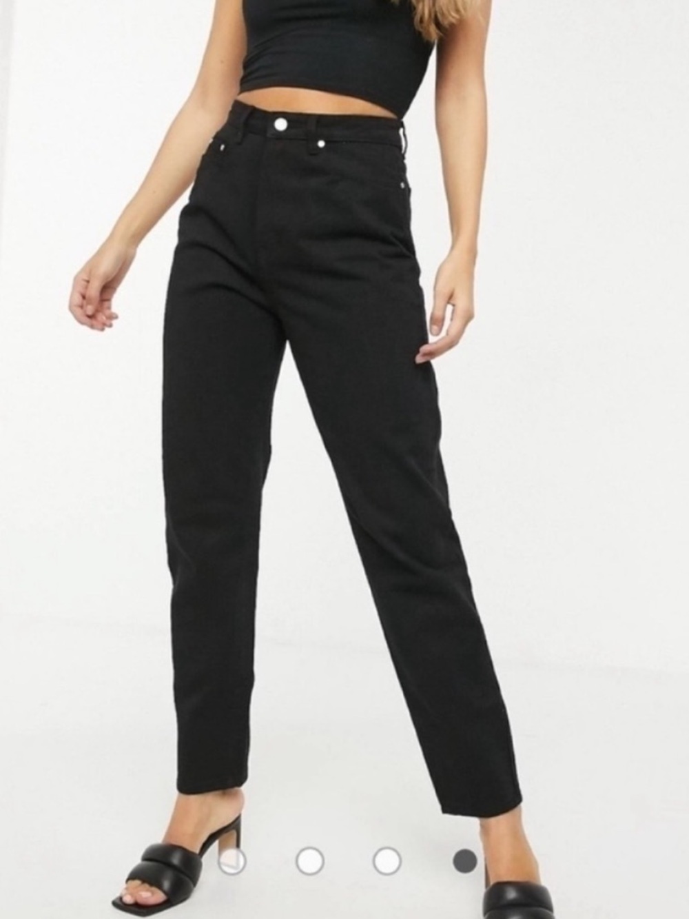 Missguided Riot High Rise Mom Jeans Black Straight NWT